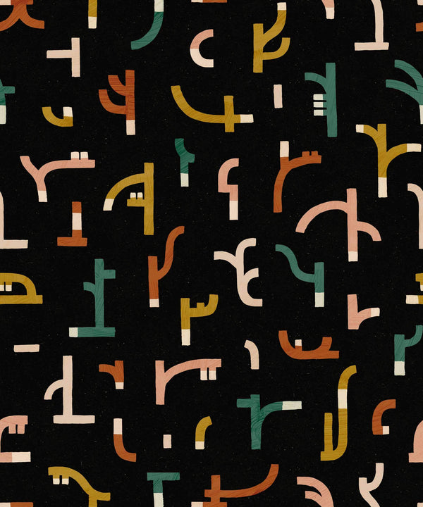 Tribal Tongue Black Wallcovering | Tres Tintas