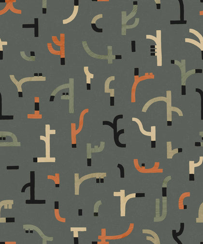Tribal Tongue Blue Wallcovering | Tres Tintas