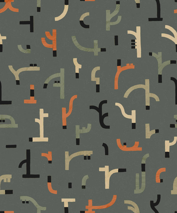 Tribal Tongue Blue Wallcovering | Tres Tintas