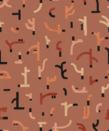 Tribal Tongue Red Wallcovering | Tres Tintas