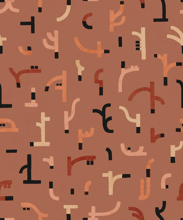Tribal Tongue Red Wallcovering | Tres Tintas