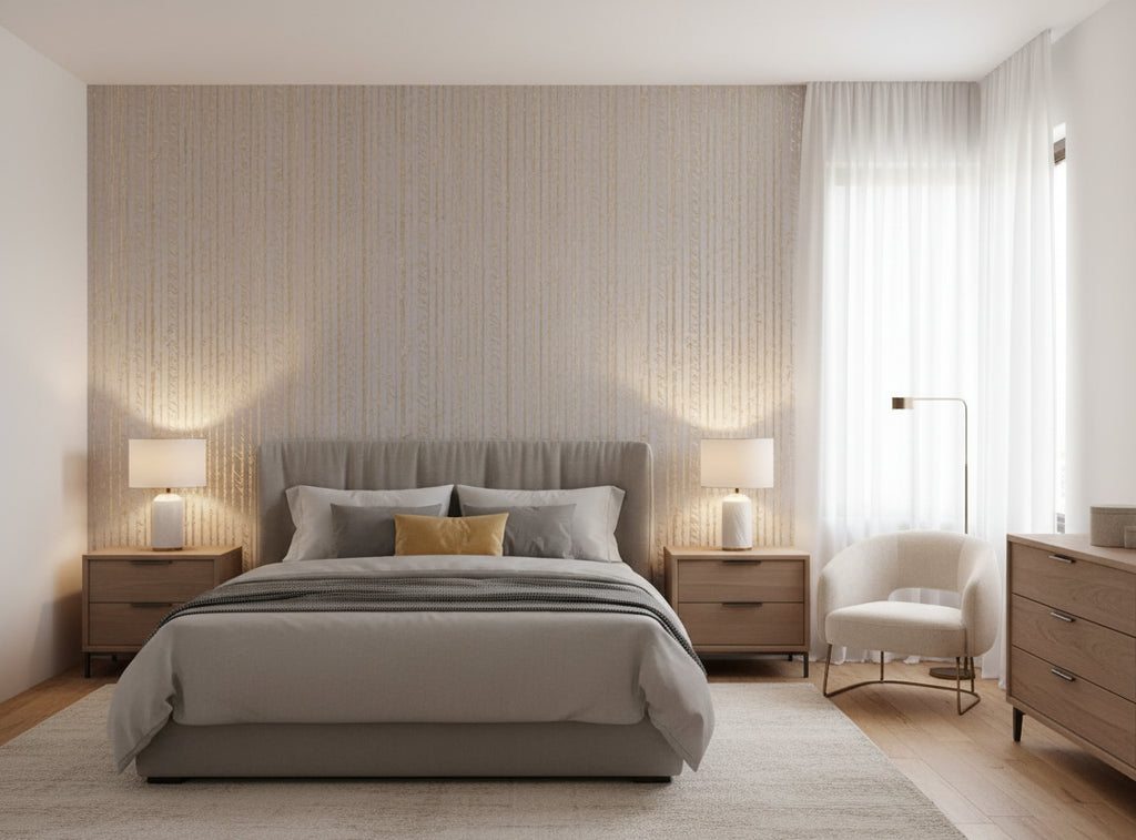 Tropcalii Stripe Metal - bedroom room setting