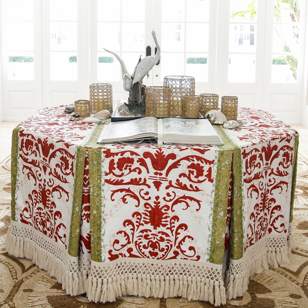 Tropical Damask, Westover on Dark Blues Greens