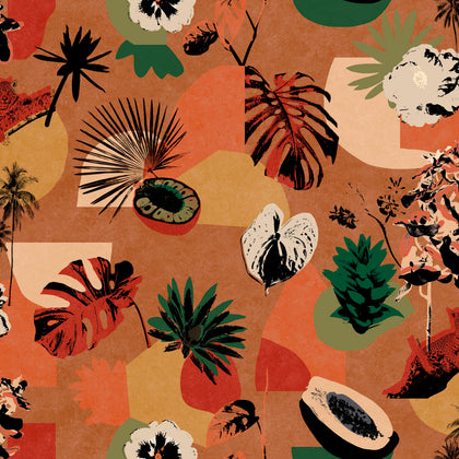 Tropicalia Naranja Wallcovering | Tres Tintas