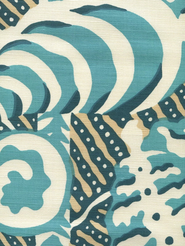 Turquoise Beige Dark Turquoise on Tint Wallcoverings | Alan Campbell