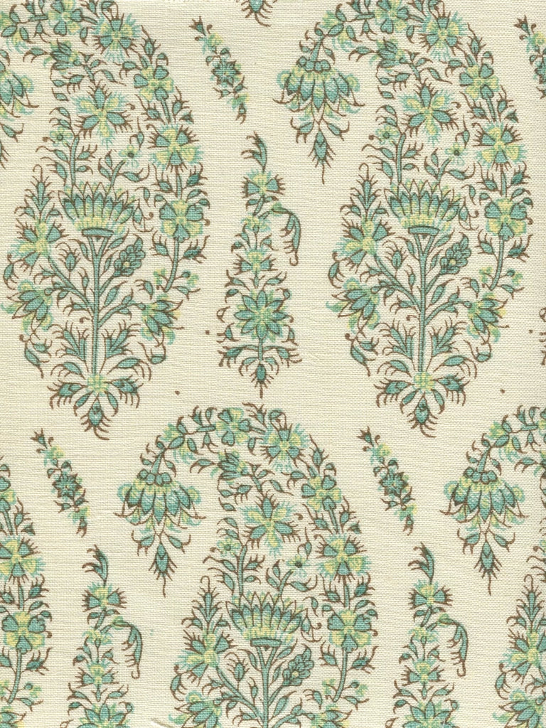 Turquoise on Cream Linen