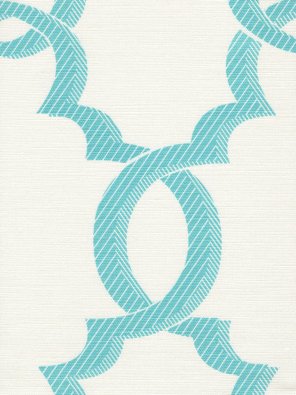 El Cid, Turquoise on Light Tint Wallcoverings | Quadrille