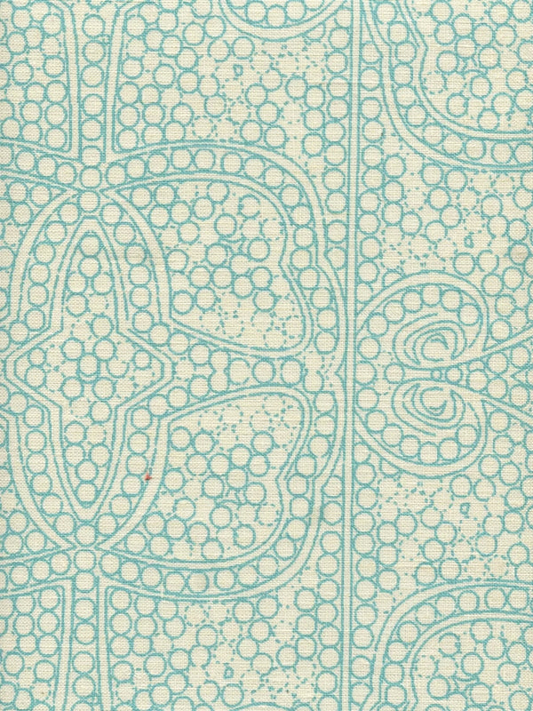 Turquoise on Taj Ecru Wallcoverings | Cloth and Paper