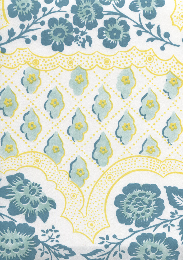 Leopardo II, Turquoise Teal Yellow on Cotton Sateen