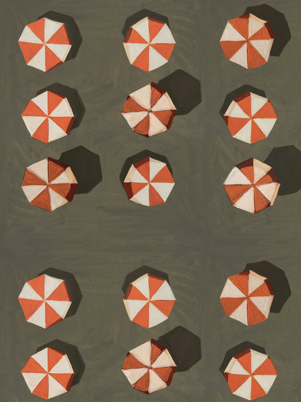 Umbrellas Dusk Wallcovering | FallingStar Studio