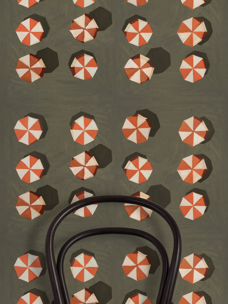 Umbrellas Dusk Wallcovering | FallingStar Studio