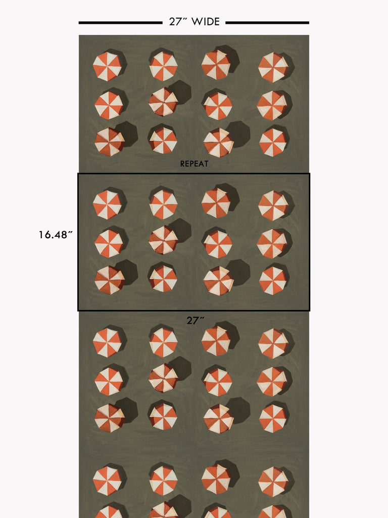 Umbrellas Dusk Wallcovering | FallingStar Studio