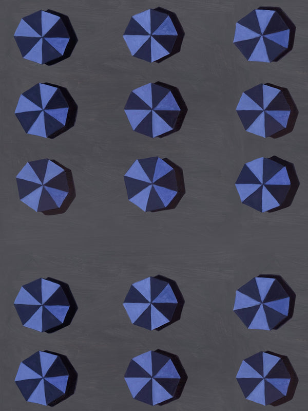 Umbrellas Midnight Wallcovering | FallingStar Studio
