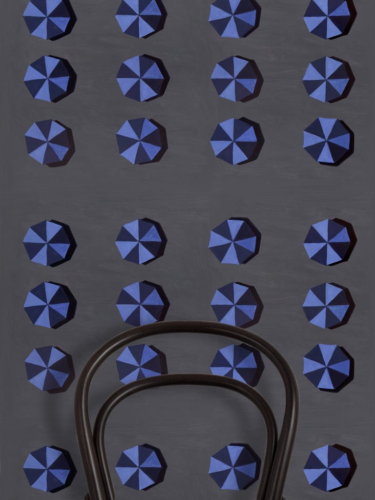 Umbrellas Midnight Wallcovering | FallingStar Studio
