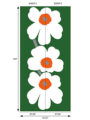 Unikko 60 - Mural White On Green - Image 2