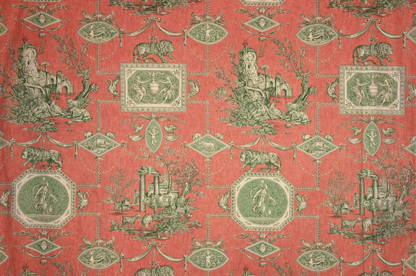 Les muses et le lion Vert Corail | Pierre Frey