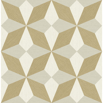 Valiant Gold Faux Grasscloth Mosaic Wallcovering | Jeffrey Stevens - Image 3