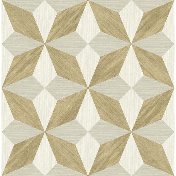 Valiant Gold Faux Grasscloth Mosaic Wallcovering | Jeffrey Stevens - Image 1