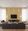 Velluto Wheat Metallic Grasscloth Wallcovering | Fentucci - living room room setting