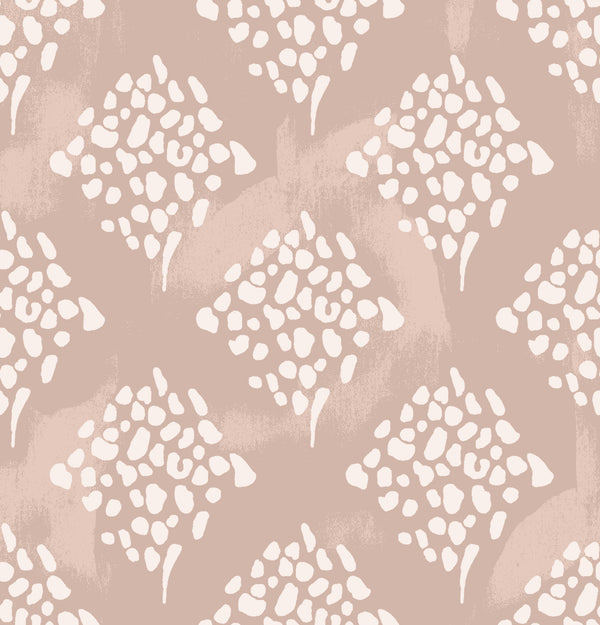 Velvet Ray Ballet - Dusty Rose Wash - Whimsical Wallcoverings