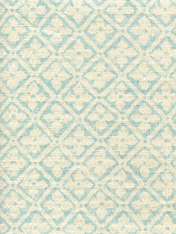 Puccini, Venice Blue on Tinted Linen Wallcoverings | Quadrille