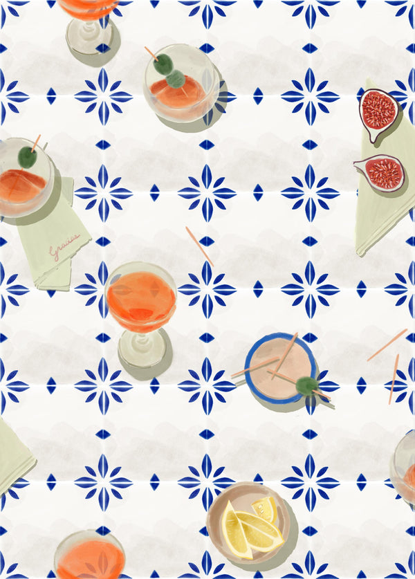 Vermut Cobalt Wallcovering | Tres Tintas
