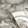 Art De La Table Silver Blue Grey Wallcovering | Versace - Room Setting 5