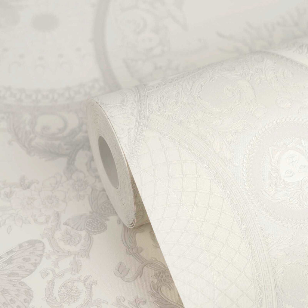 Art De La Table Silver Pink Wallcovering | Versace - Room Setting 4