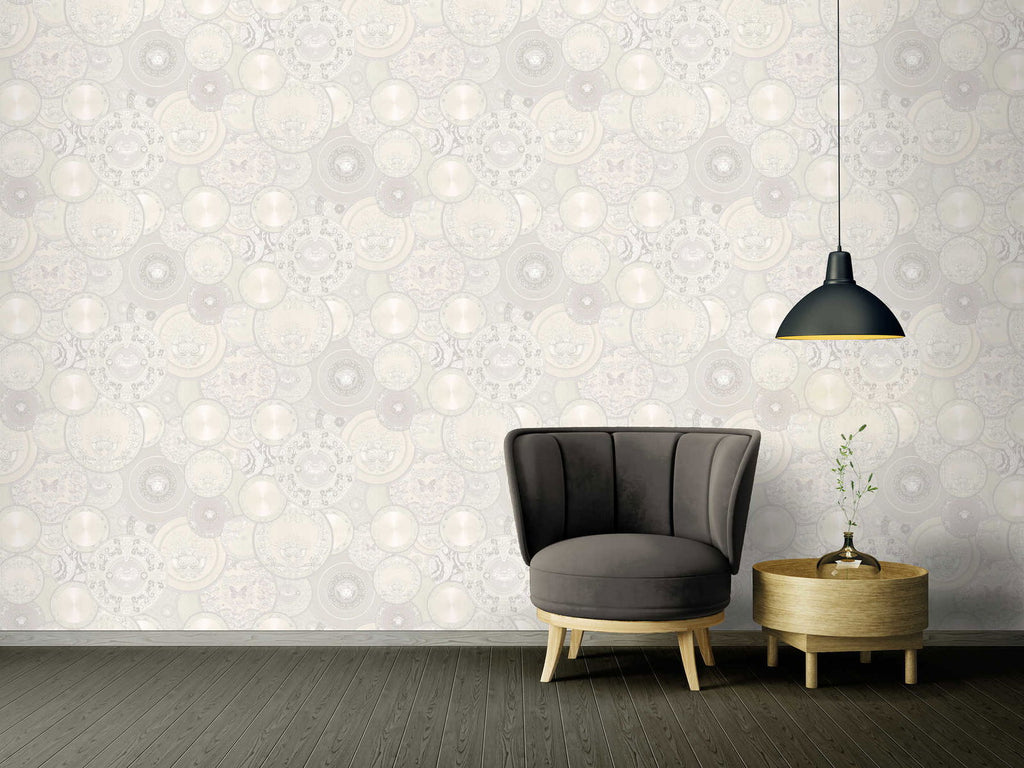 Art De La Table Silver Pink Wallcovering | Versace - Room Setting 5