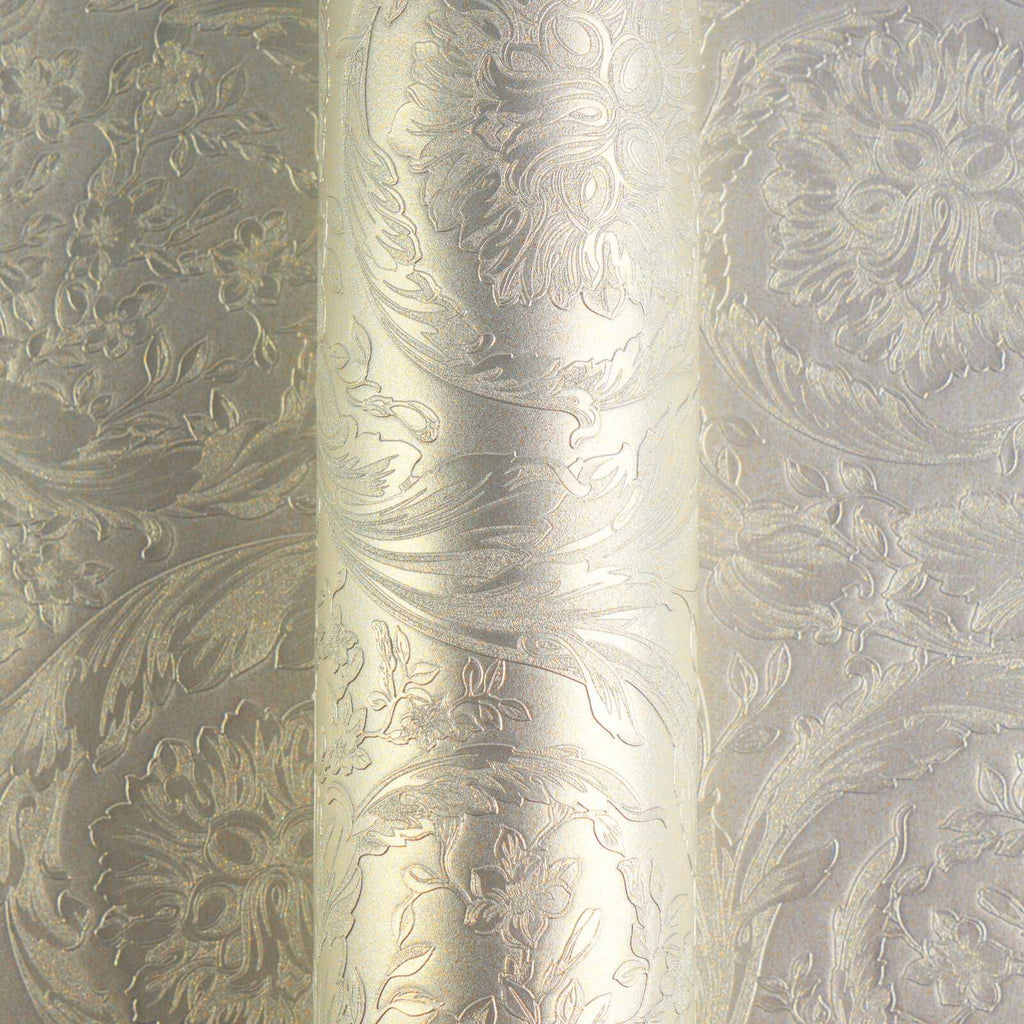 Barocco Grey Embossed Wallcovering | Versace - Room Setting 1