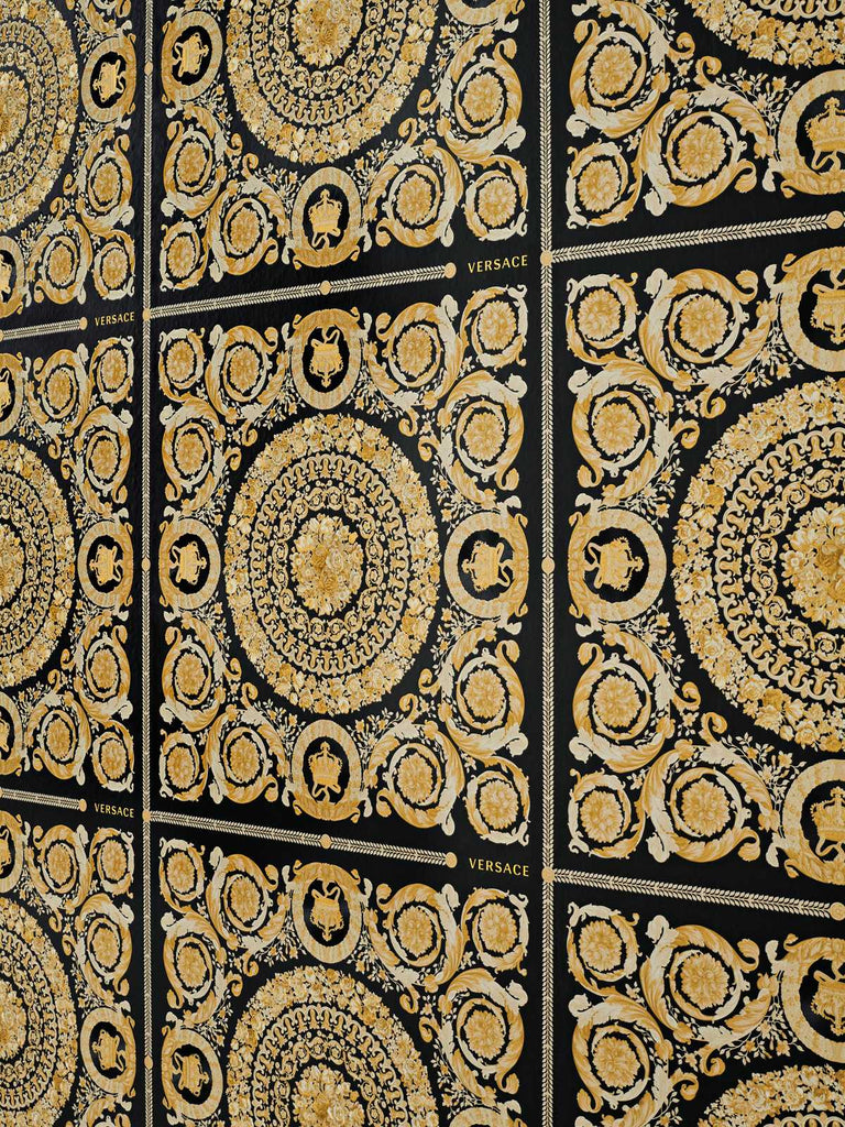Heritage Black Gold Wallcovering | Versace - Room Setting 1