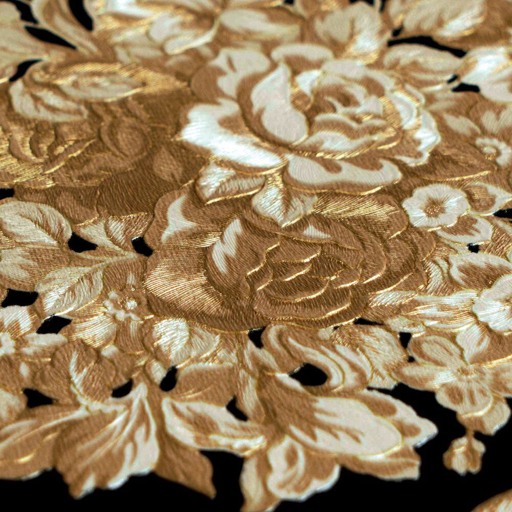 Heritage Black Gold Wallcovering | Versace - Room Setting 4