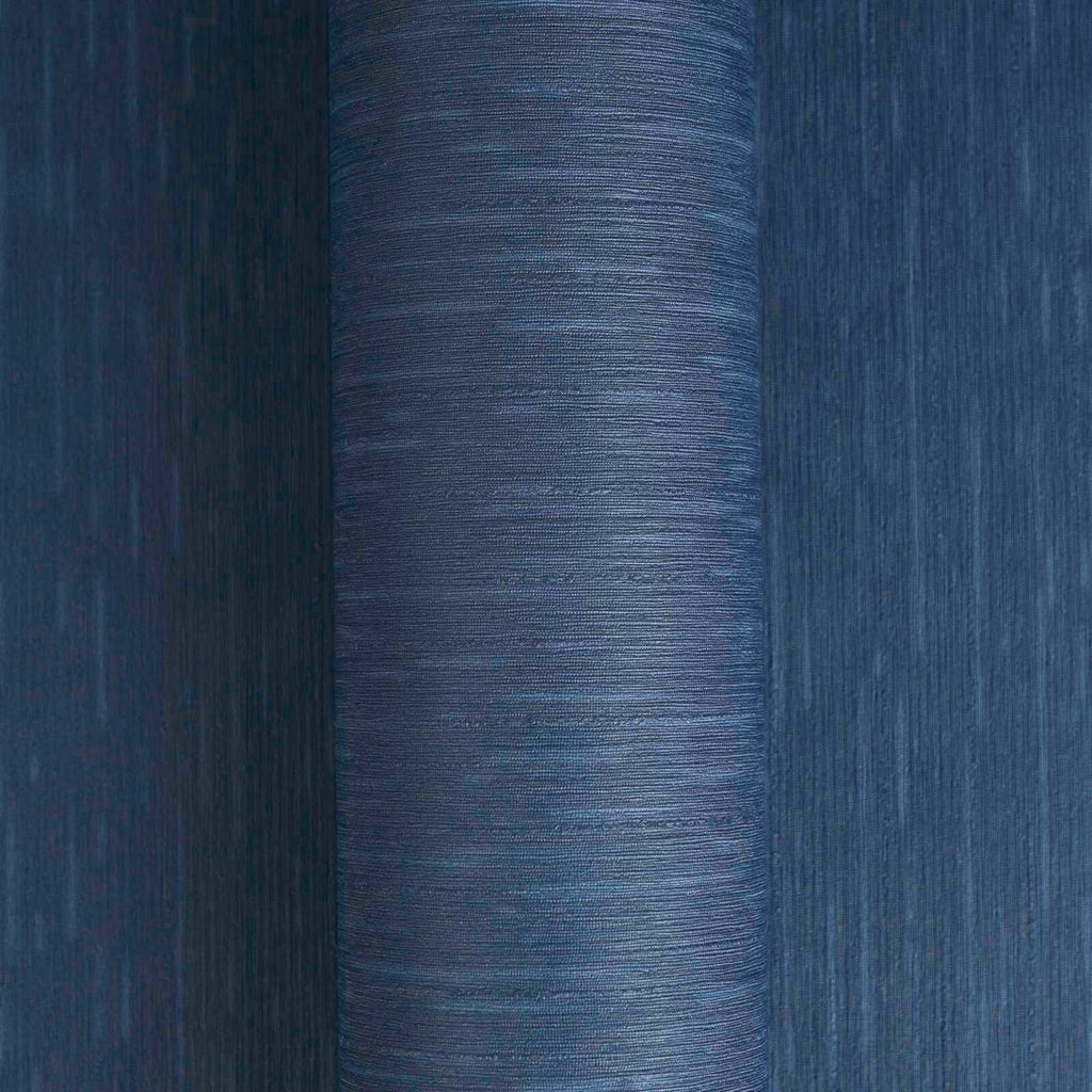 Barocco Linen Navy Blue Wallcovering | Versace - Room Setting 1