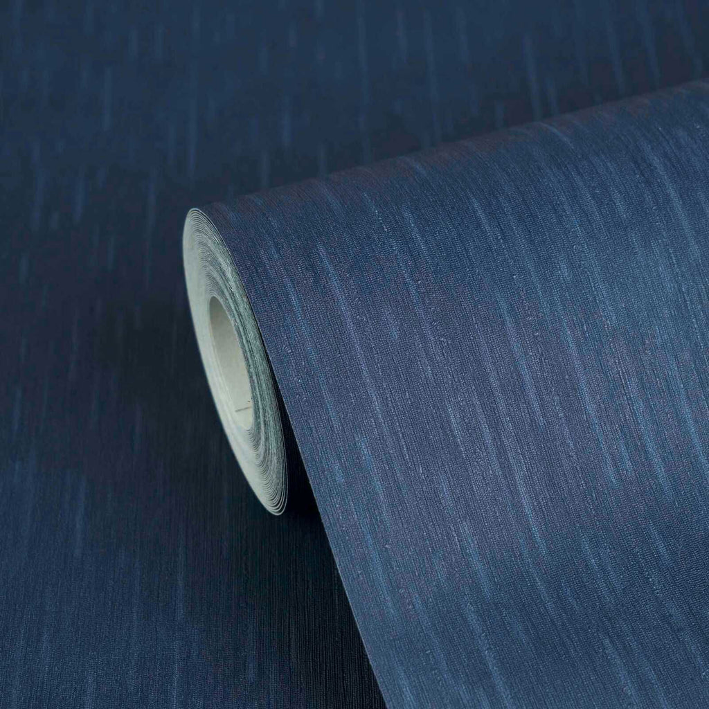 Barocco Linen Navy Blue Wallcovering | Versace - Room Setting 3