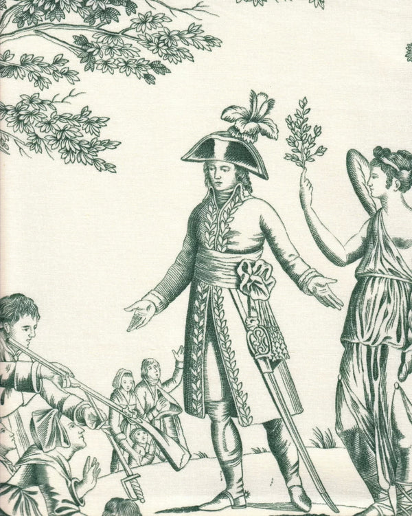 Bonaparte Toile, Vert Wallcoverings | Charles Burger