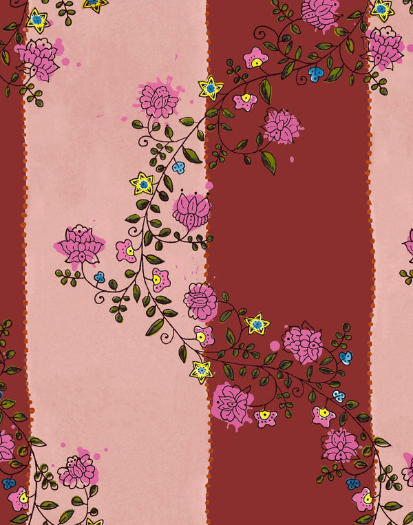 Vine Blots Crimson & Fuchsia Blaze | Franquemont London