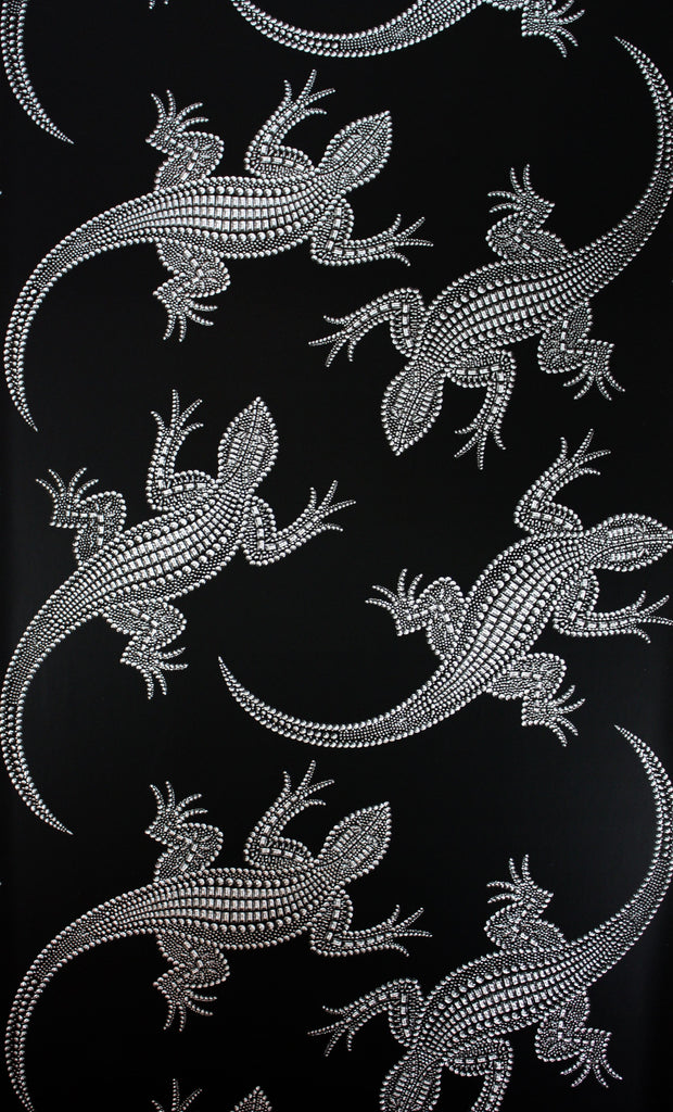 Komodo Holographic Glitter Dragon Black Wallpaper | Osborne & Little Europe