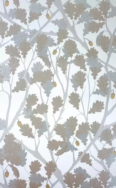 Feuille de Chene Oak Leaves  Wallpaper | Osborne & Little Europe