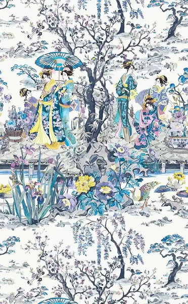 Japanese Garden Toile  Wallpaper | Osborne & Little Europe