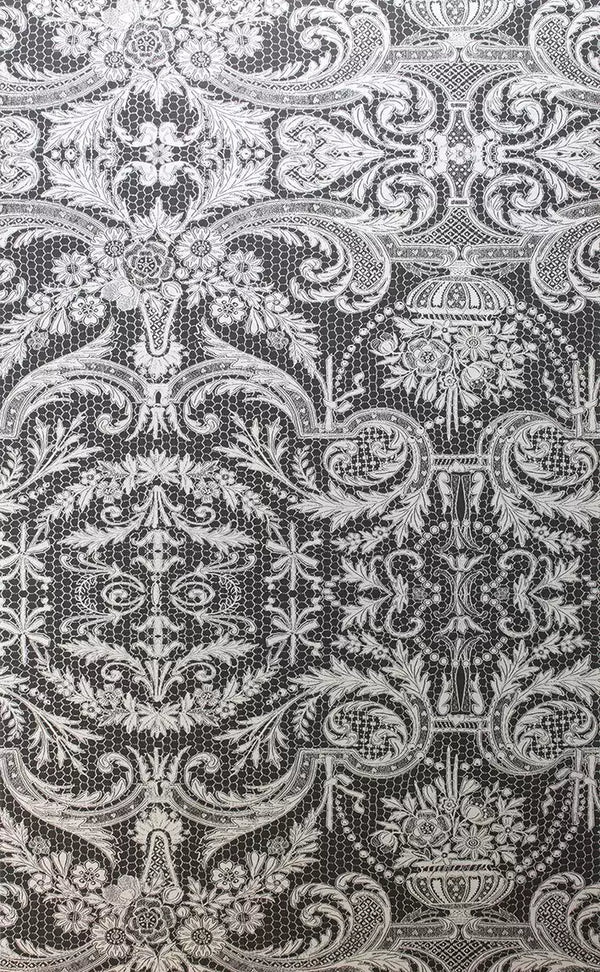 Orangery Lace Damask Black White | Osborne & Little Europe