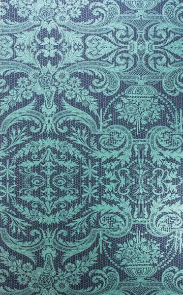 Orangery Lace Damask Aqua Wallpaper | Osborne & Little Europe