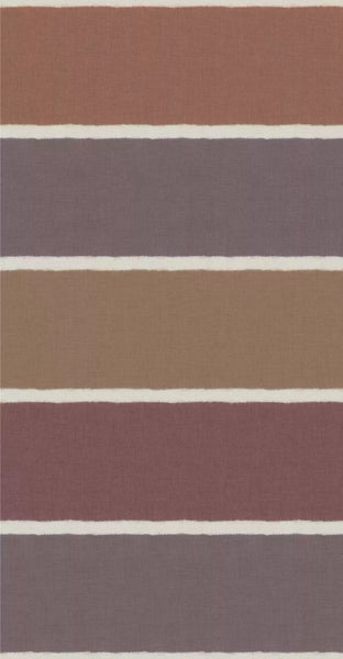 Kanoko Stripe Panel Brown Wallpaper | Osborne & Little Europe