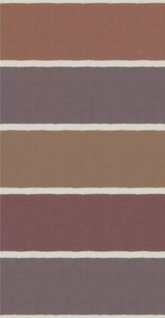 Kanoko Stripe Panel Brown Wallpaper | Osborne & Little Europe