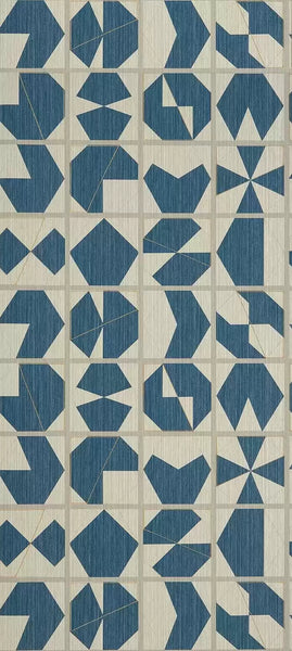Kutani Geometric Vinyl Blue Wallpaper | Osborne & Little Europe
