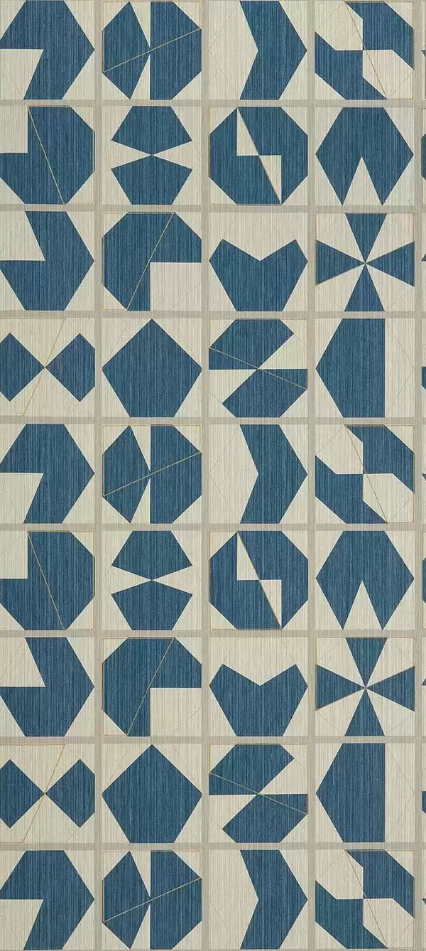 Kutani Geometric Vinyl Blue | Osborne & Little Europe