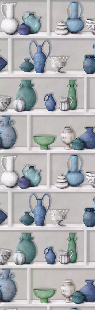 Raku Vases Blue Wallpaper | Osborne & Little Europe