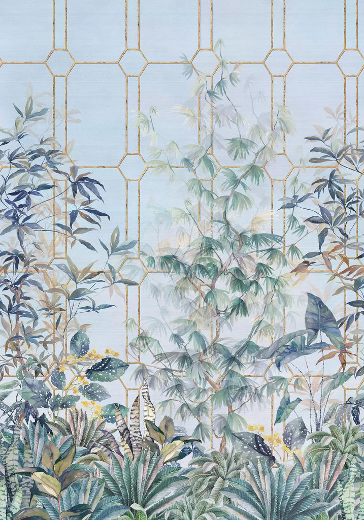 Katsura Panel Blue Wallpaper | Osborne & Little Europe