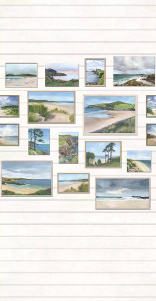 Seascape Paintings Panel  Wallpaper | Osborne & Little Europe