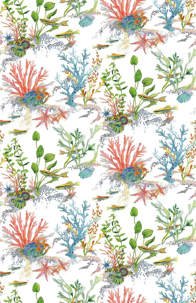 Coralline Under Water White Wallpaper | Osborne & Little Europe