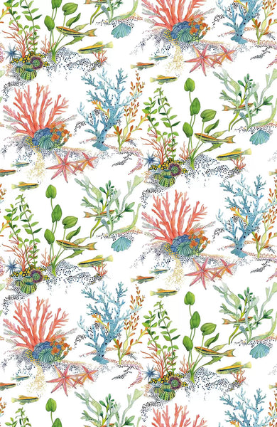 Coralline Under Water White Wallpaper | Osborne & Little Europe